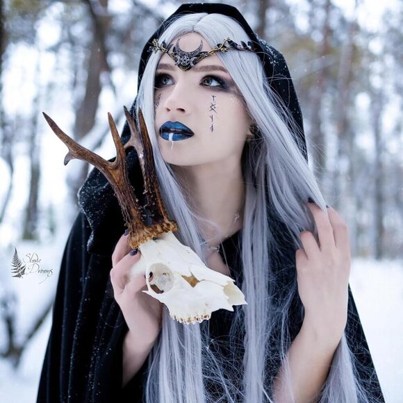 Handmade Green Elf Crown Woodland Fairy Tiara Medieval Queen Cosplay Accessory main image 6